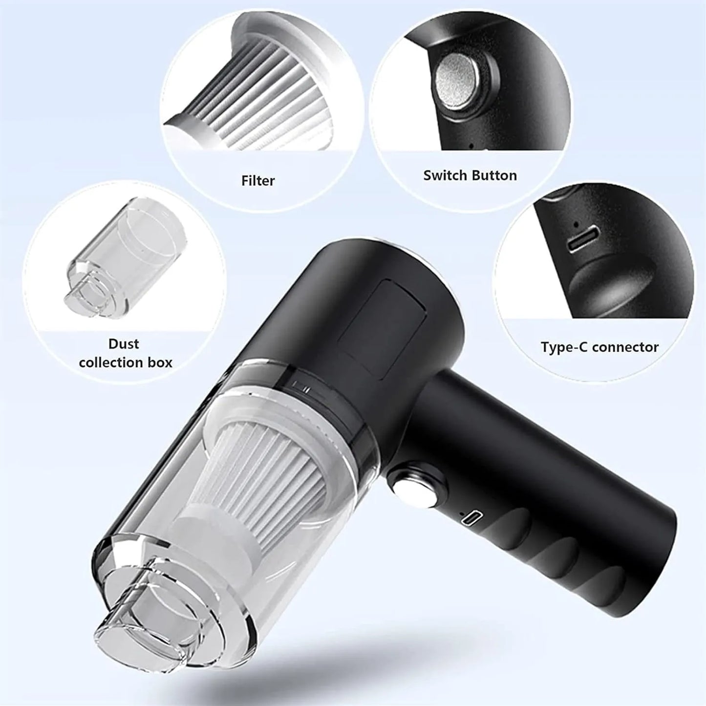 Wireless Car Vacuum Cleaner 4 in 1 | Powerful Suction